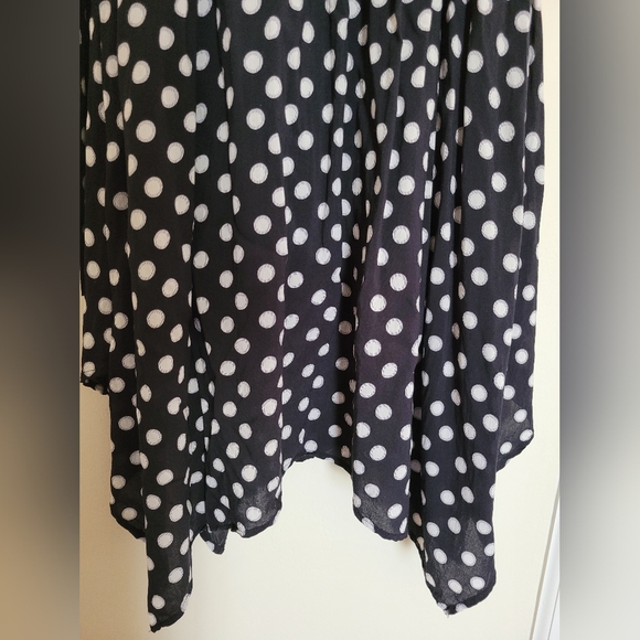 Anthropologie Maeve Black Polka Dot Retro Feminine Belted Gerti Midi Dress 4 - Picture 10 of 12